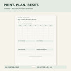 My Gentle Weekly Reset – Printable Weekly Planner